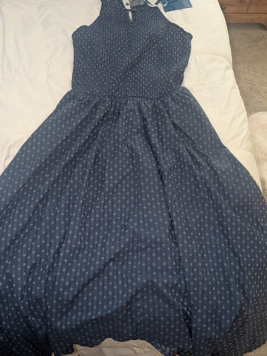 Market & Spruce Dresses & Skirts - Market & Spruce Navy Blue Printed Halter Dress